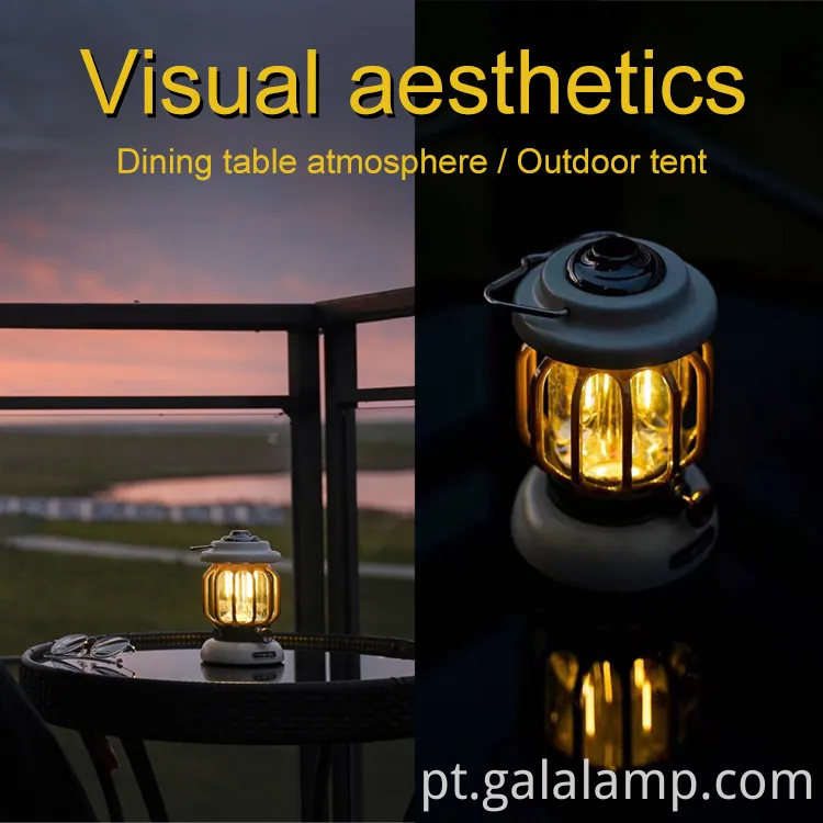 Lanterna LED de inspiração vintage para camping e segurança ao ar livre